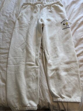 Brand new with tags Madhappy snoopy White Sweatpants Los Angeles Logo Bottoms